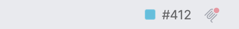 Status bar showing the current work item, #412